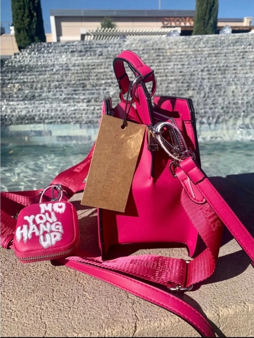 Steve Madden Hot Pink Graphic Satchel with Scream Motif